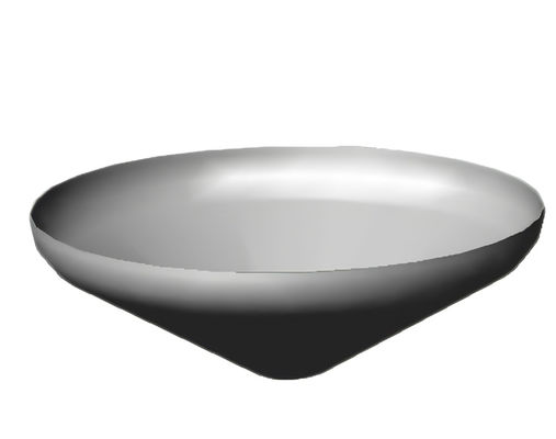 Testa conica in acciaio al carbonio di 6 mm - 200 mm di diametro esterno Testa piatta di fondo